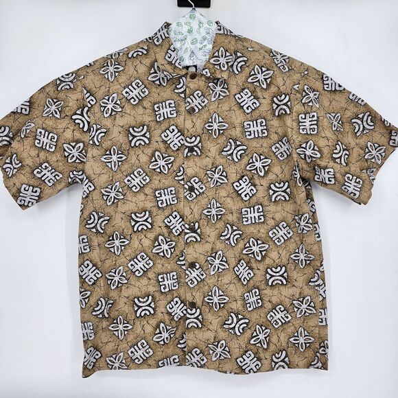 Vintage Hilo Hattie Shirt Mens Extra Large Button Up Hawaiian XL Geometric - Picture 1 of 10